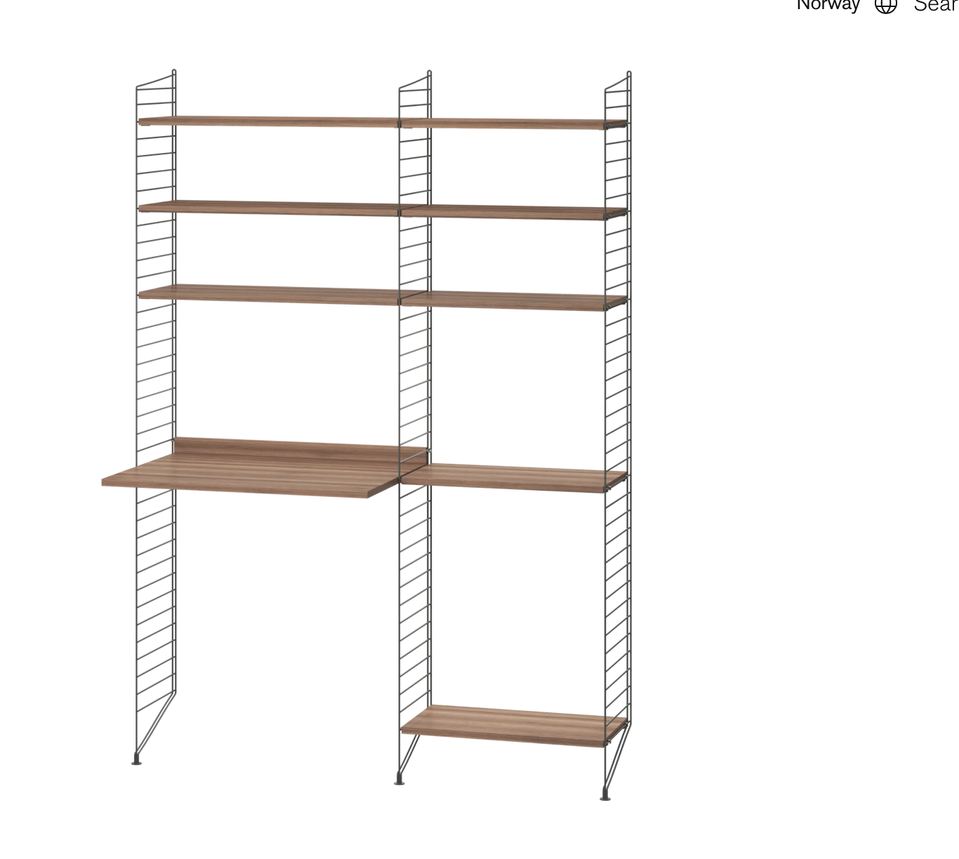 Workspace Dark grey/walnut 140 cm