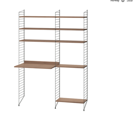Workspace Dark grey/walnut 140 cm