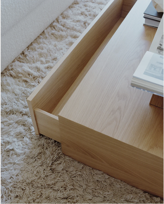 Mass Coffee Table High w. Drawer  Oak  H270 x W: 1030 x D: 600 mm