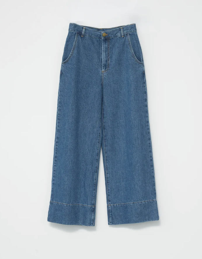 Hemp/cotton wide leg jeans size 3