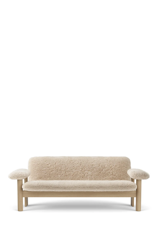 BRASILIA SOFA, SHEEPSKIN /NATURAL OAK