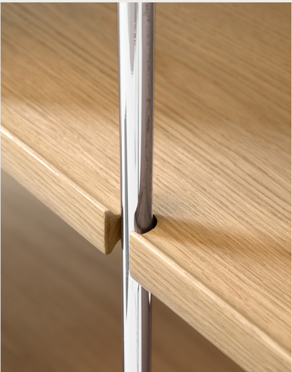 Alima NDS5 Shelving  Chrome/Oak 123x38x95 cm