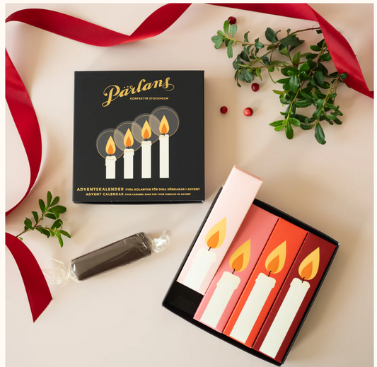 Adventskalender karamel med sjokolade i 4 biter