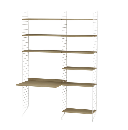 Workspace white/oak 140 cm