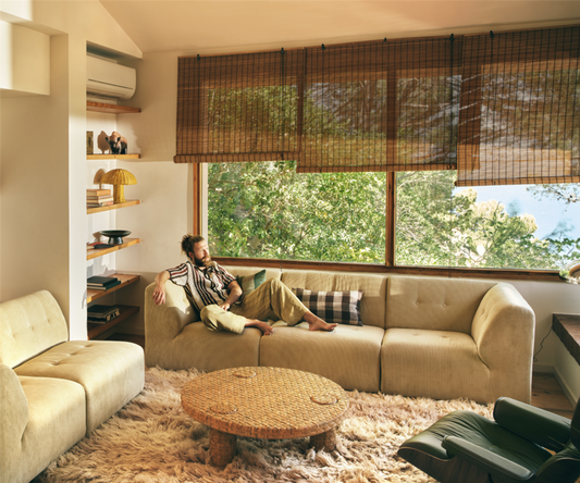 Rattan woven coffee table