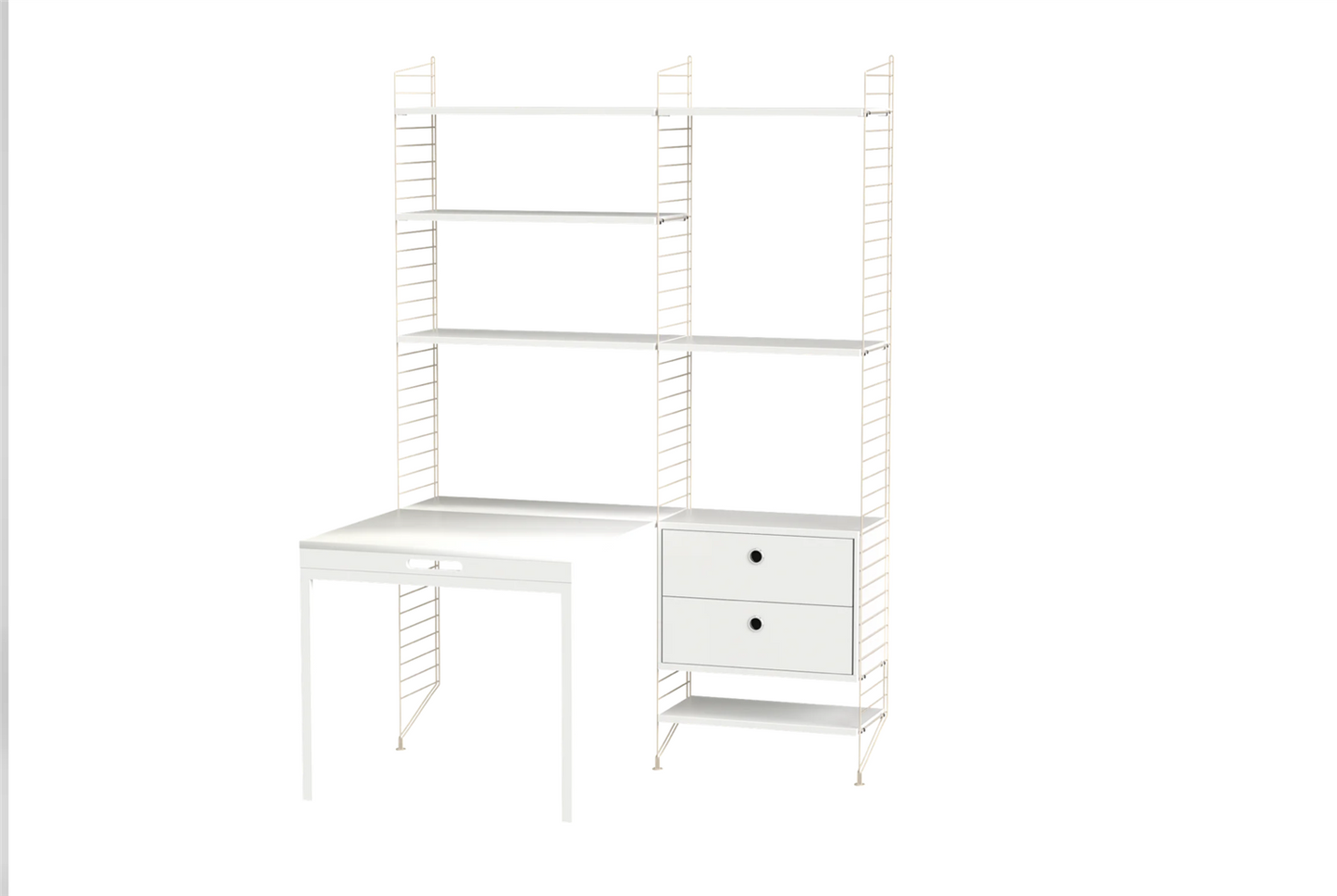 Workspace E Beige/White 140 CM