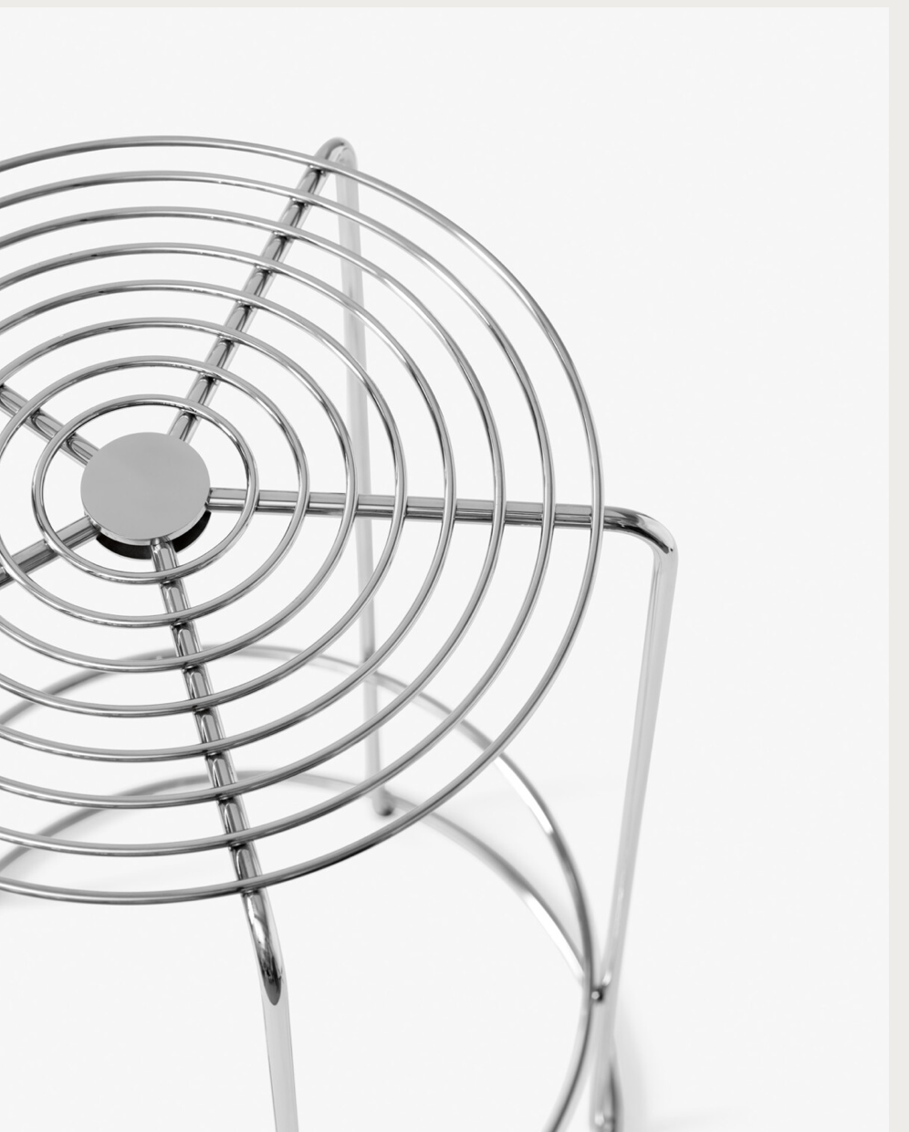 Wire Counter Stool VP15 Mirror Polished Steel