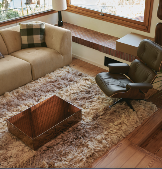 Mirror block coffee table smokey brown, 80x55cm