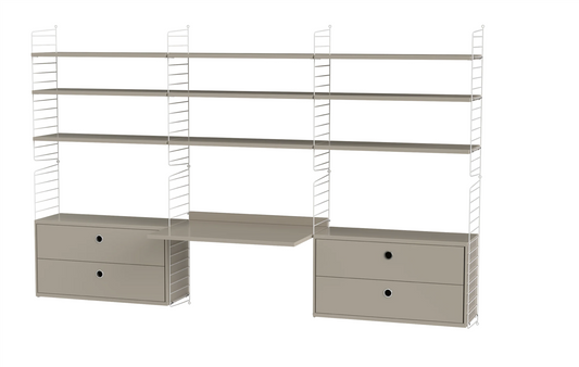 Workspace F White/Beige 240 cm