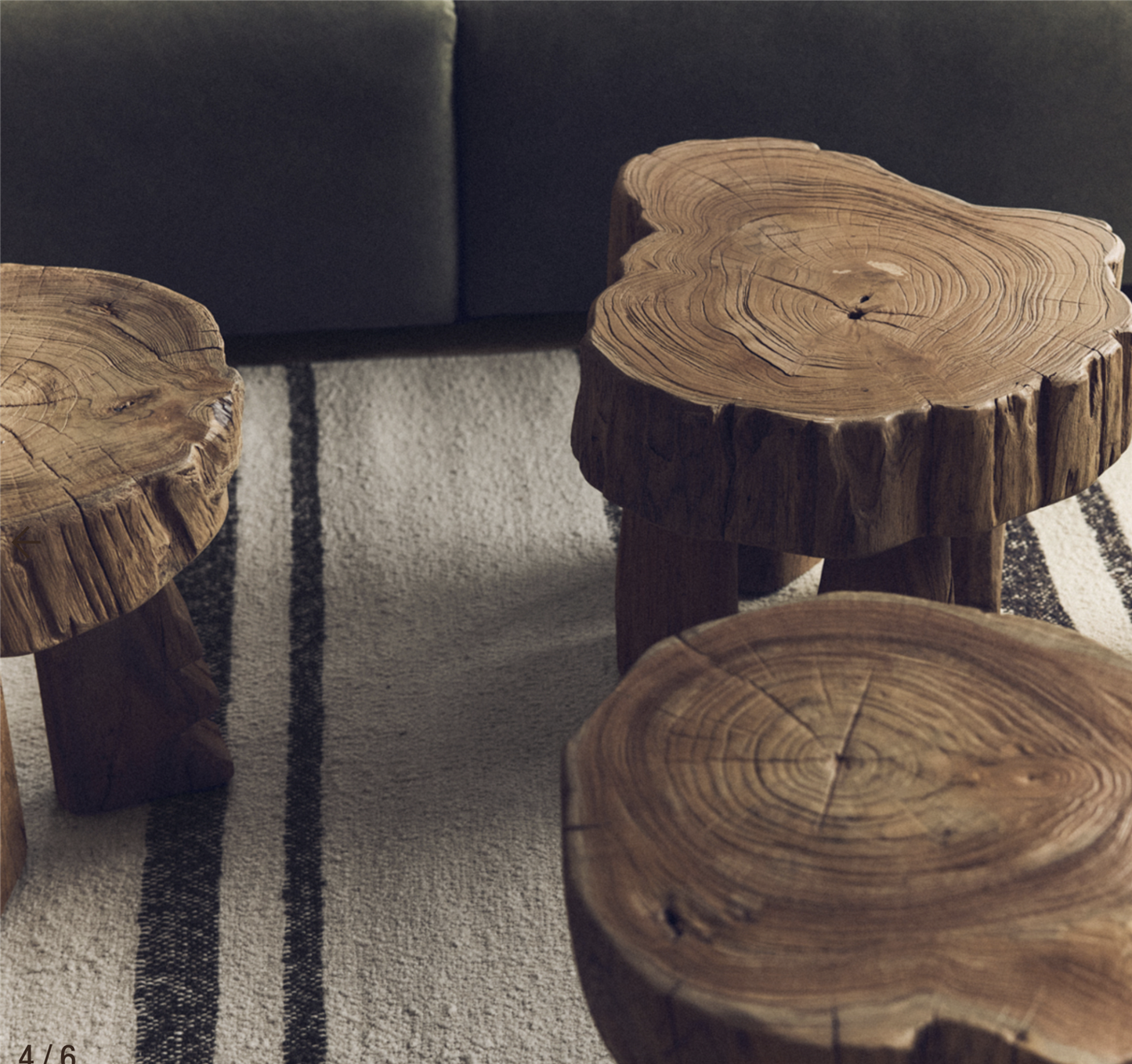 Log  wooden stool