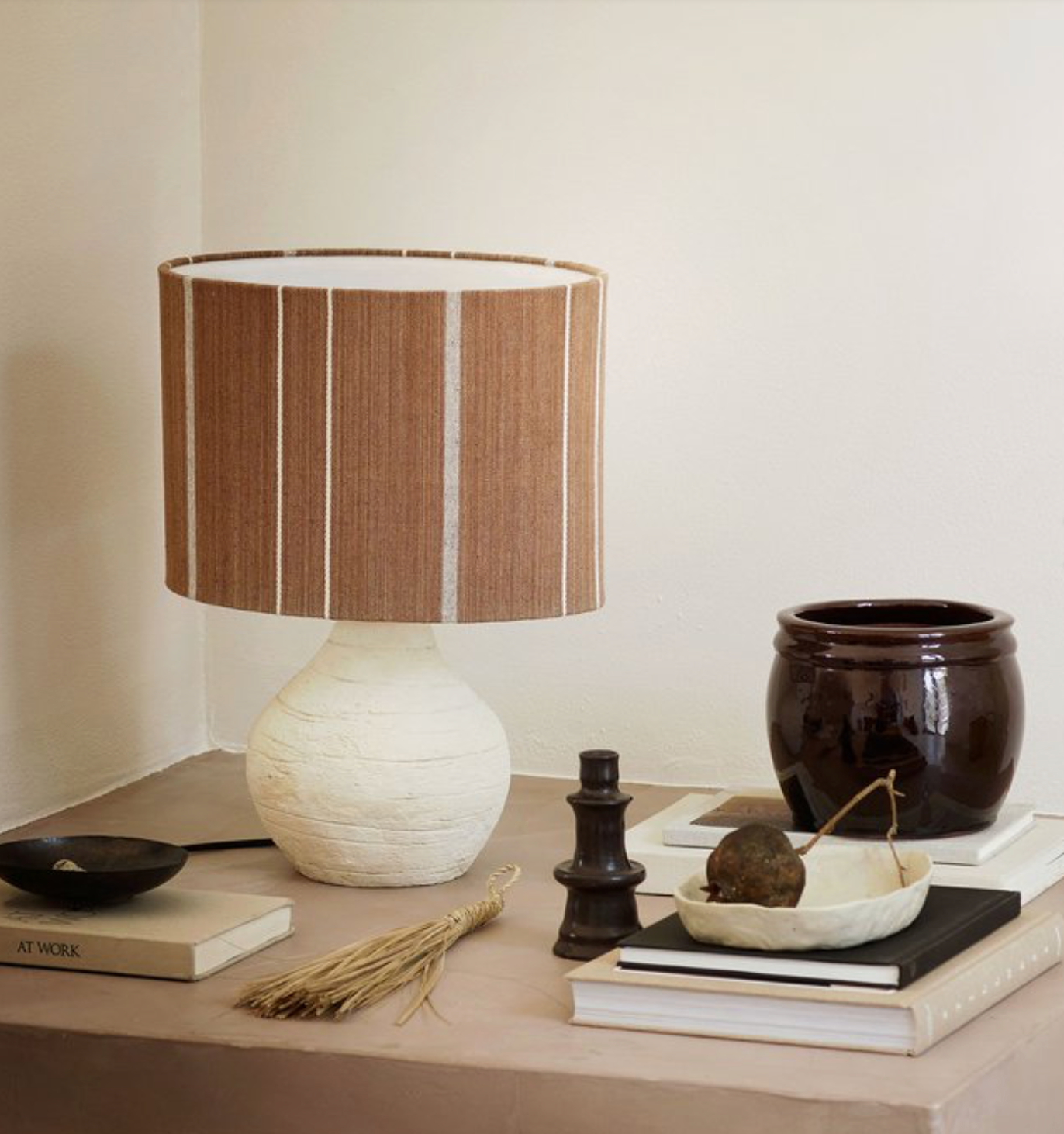 Lampe skjerm oval H 25 cm