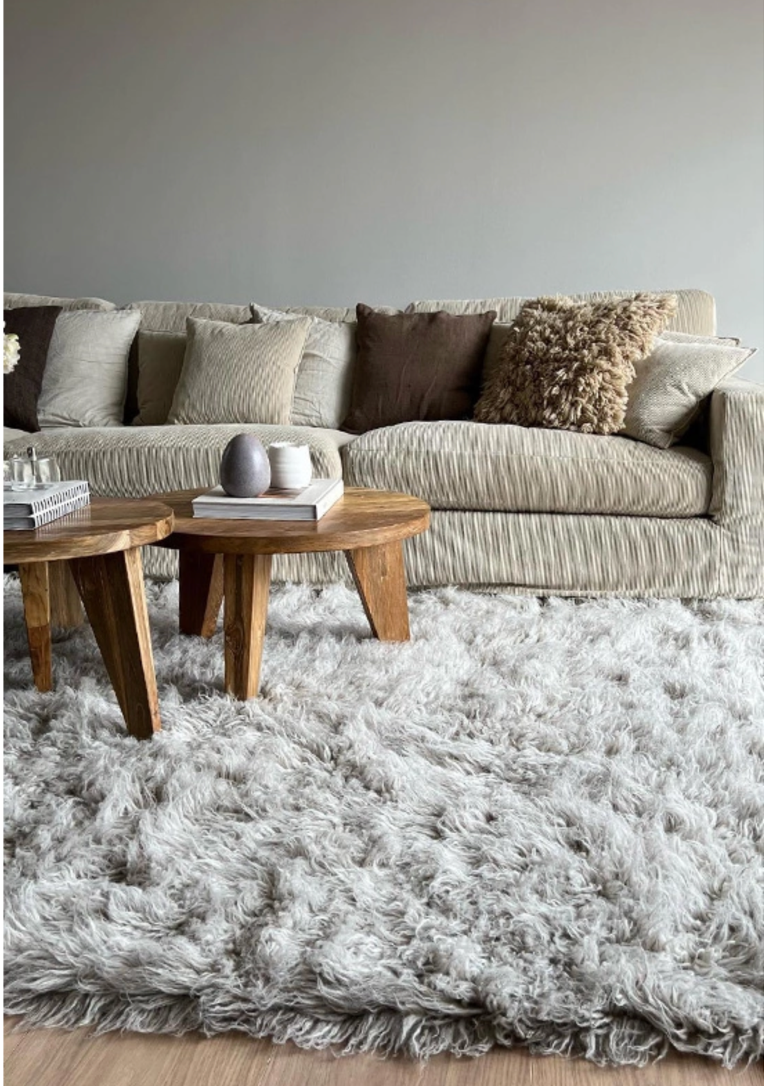 Layered  Shaggy mocha melange flere størrelser