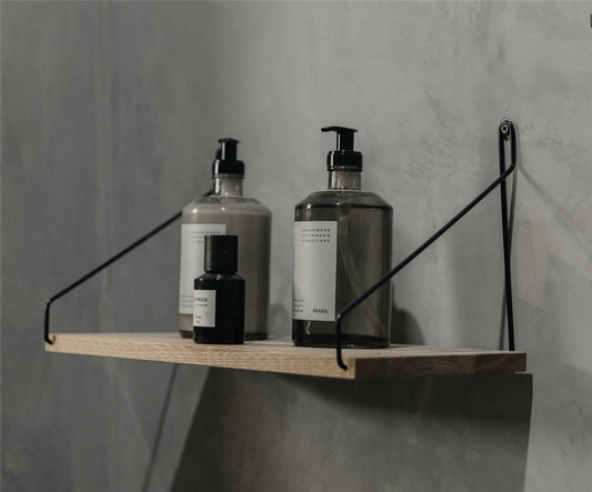 Single Shelf Natural Oak/ black B 40 D 20 cm