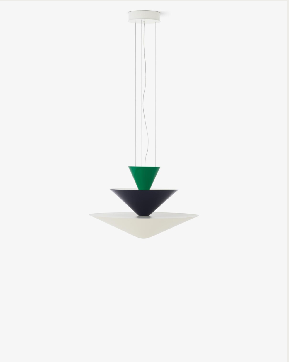 Gio LN14 Chandelier Signal Green, Deep Blue & Ecru White