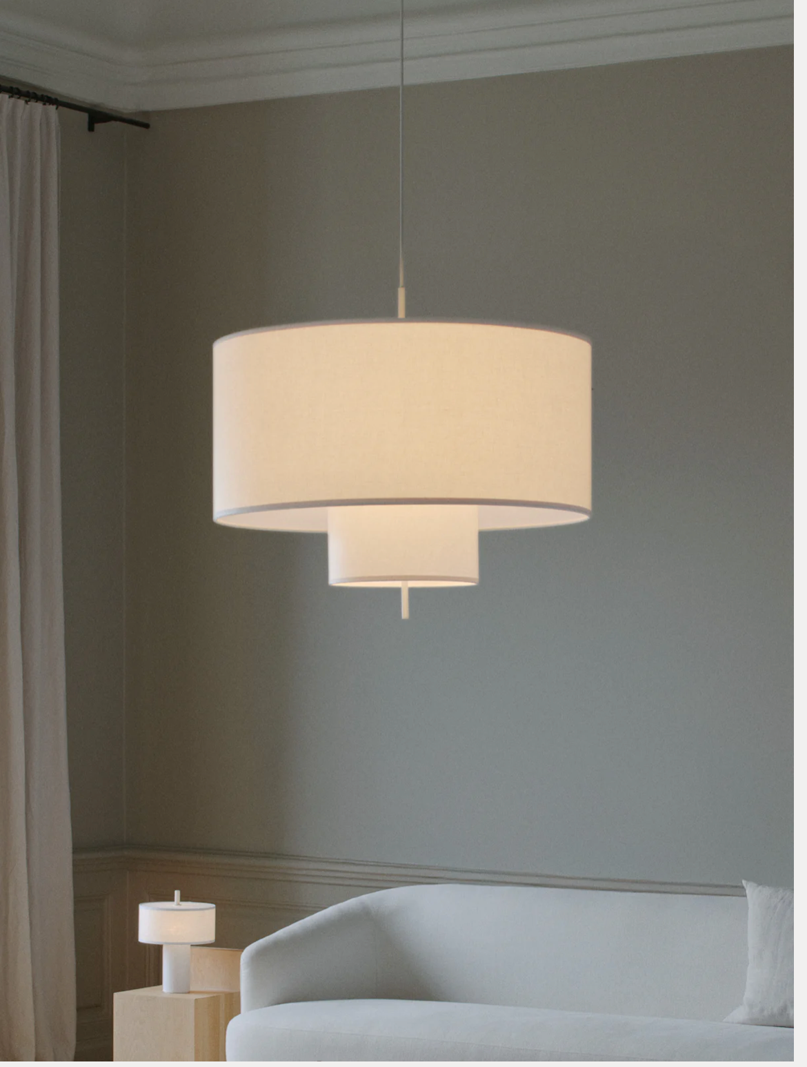 margin pendant ø90 White Canvas