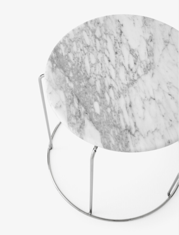 Wire Stool VP11 inkl marble top Bianco Carrara