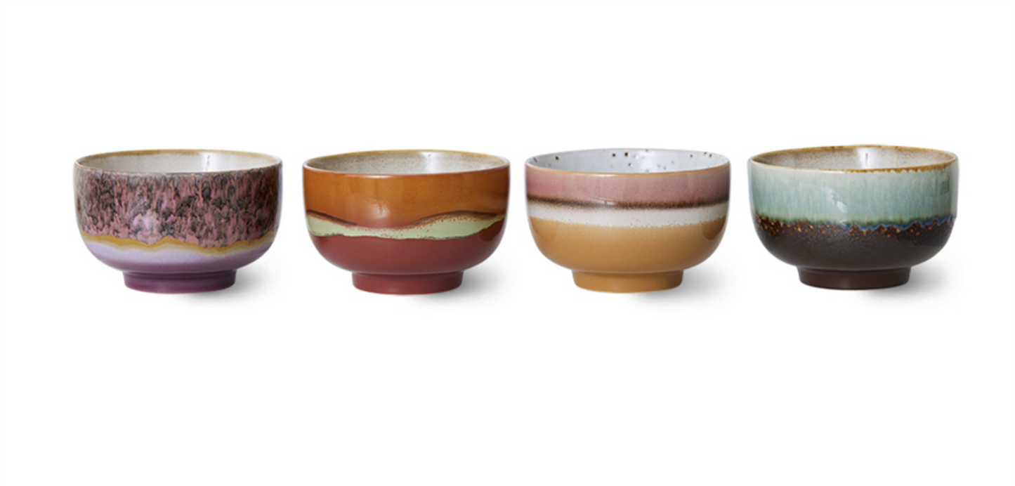 70s ceramics noodle bowls set of 4 geyser