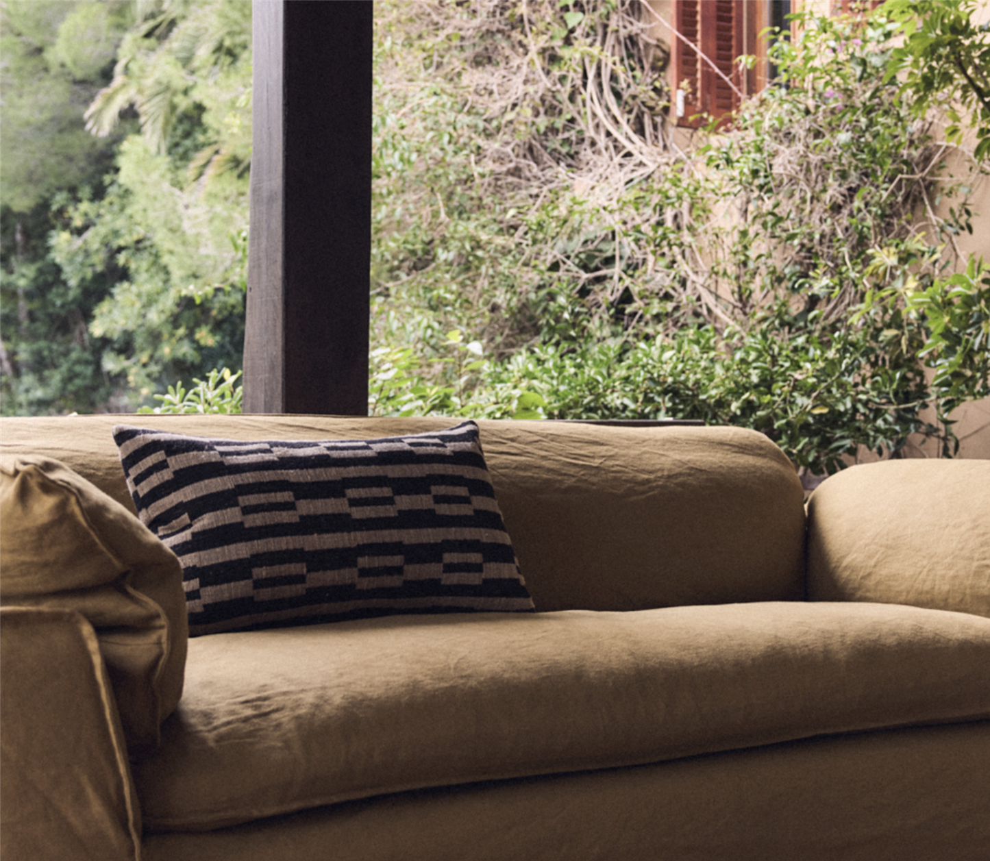 Natural monochrome cushion 70-40 cm