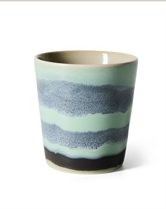 70s ceramics: coffee mug river