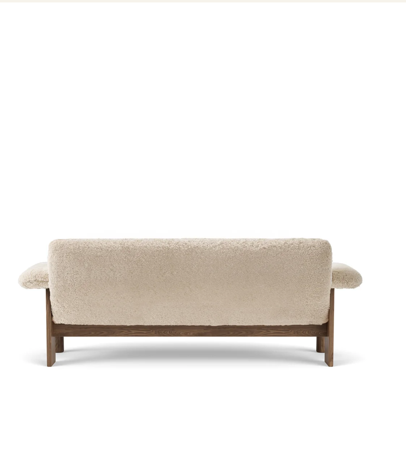 BRASILIA SOFA, SHEEPSKIN /DARK STAINED OAK