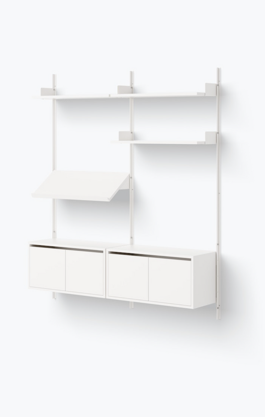 Living Shelf Cabinets Low w. Doors white/white