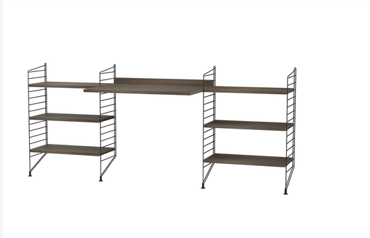 Workspace D Black/walnut 200 cm