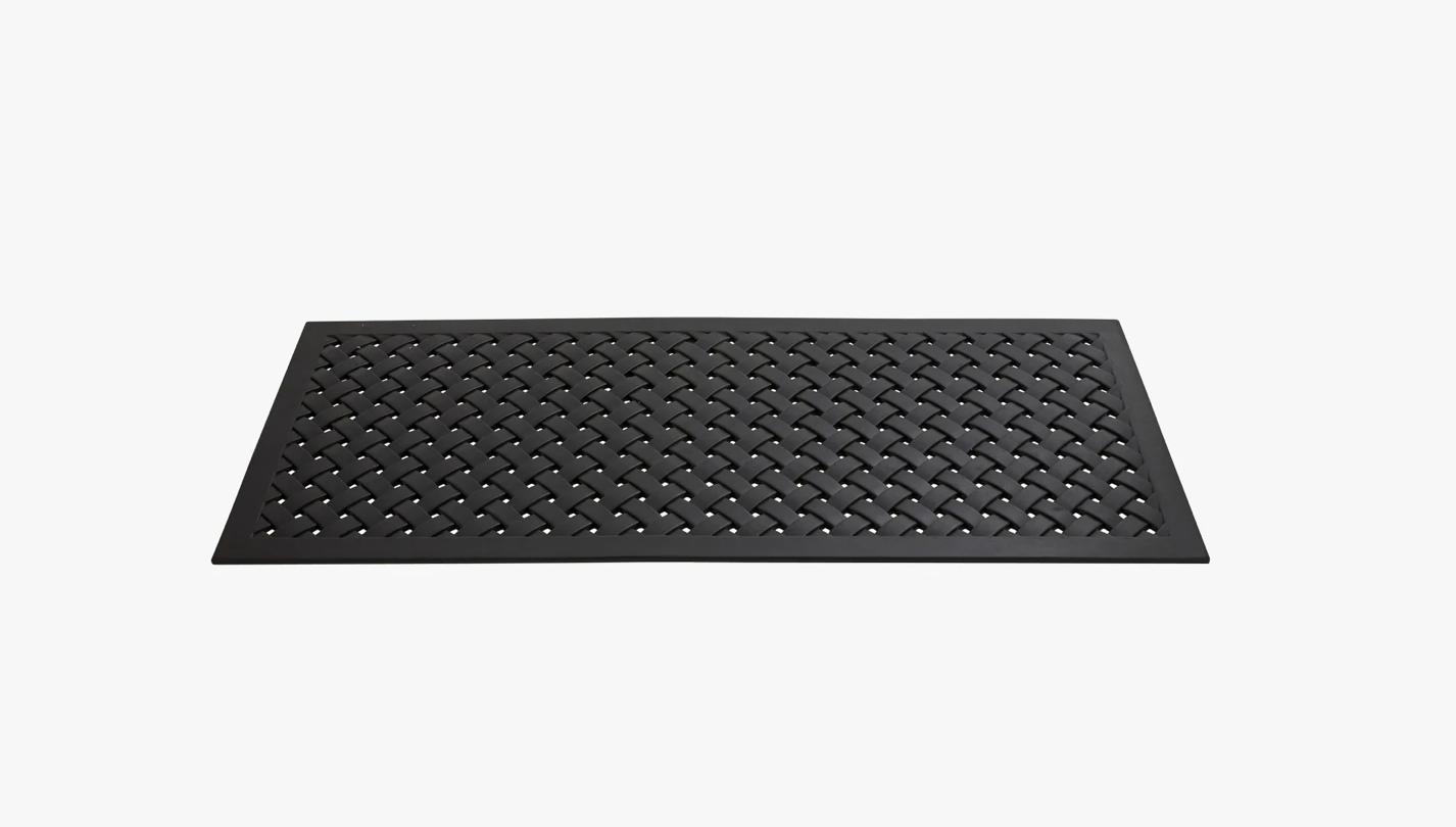 Doormat, weaving, square, black rubber 61x142cm