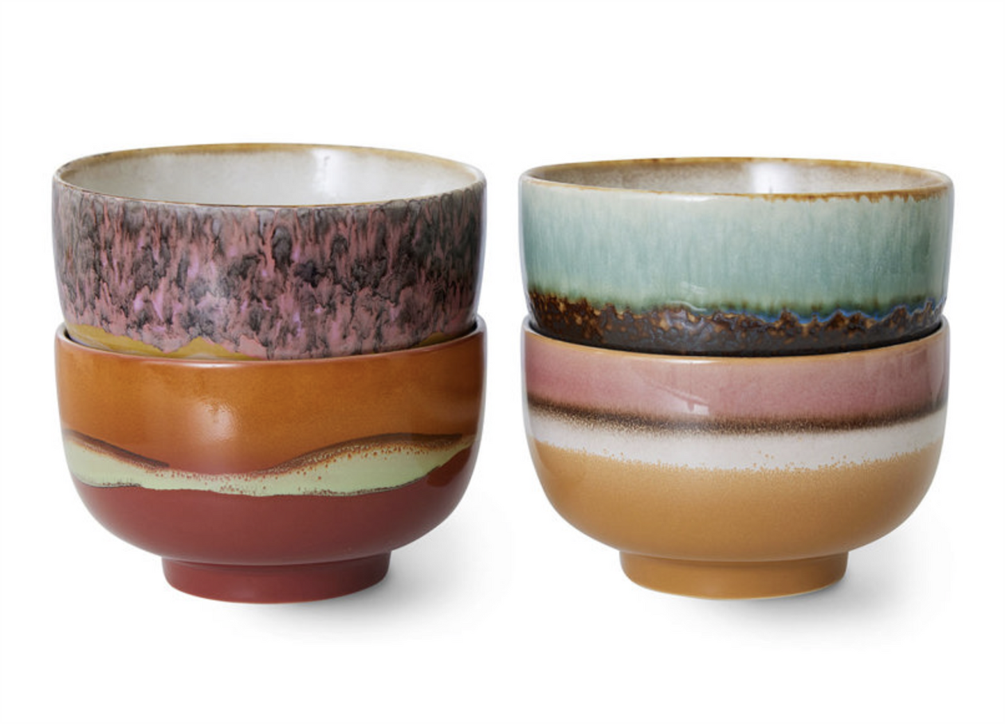 70s ceramics noodle bowls set of 4 geyser