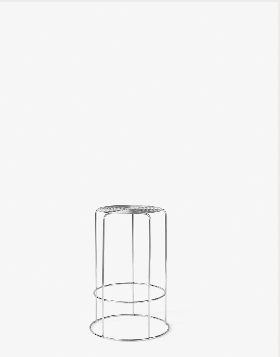 Wire Counter Stool VP15 Mirror Polished Steel