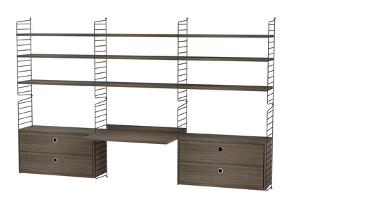 Workspace F Black/Walnut 240 cm