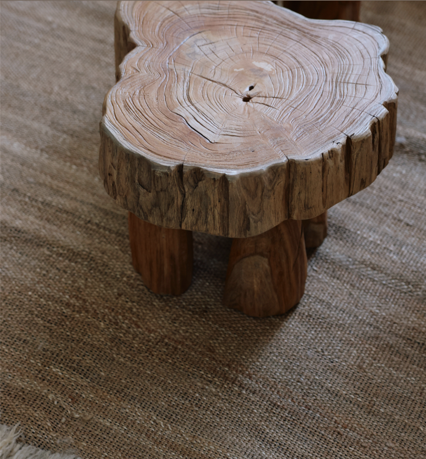 Log  wooden stool