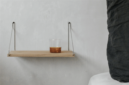 Single Shelf Natural oak /Stainless steel  B 40 D 20
