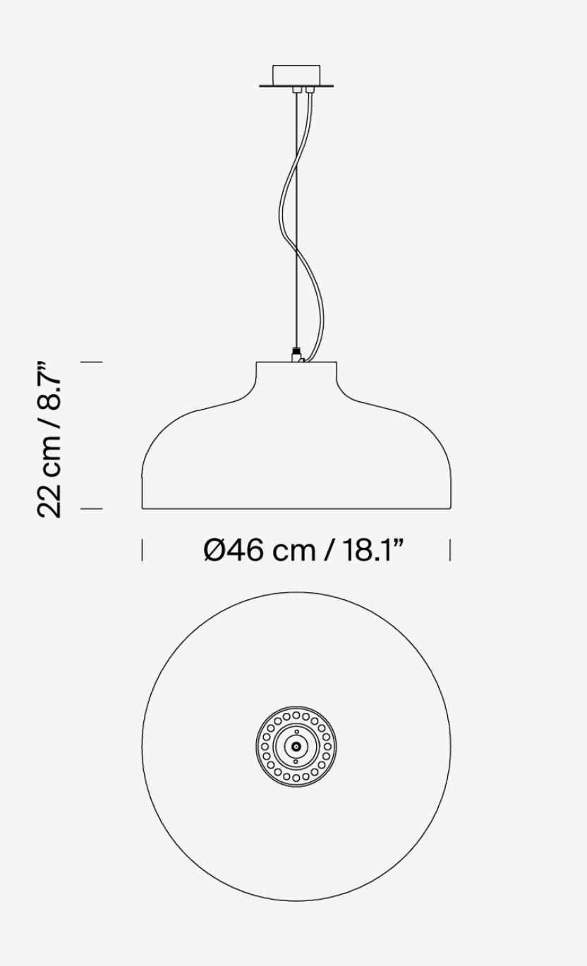 M68 Miguel Milá  |  1962 Pendant lamps polished aluminium