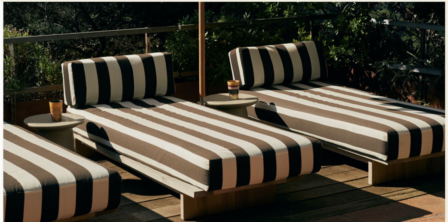 Outdoor daybed teak Stracciatella