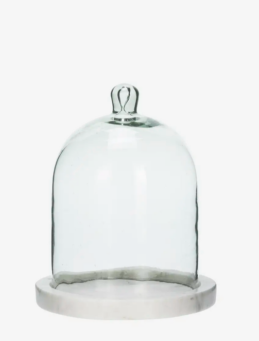 Glass cover w/ marble  D:13x18 cm