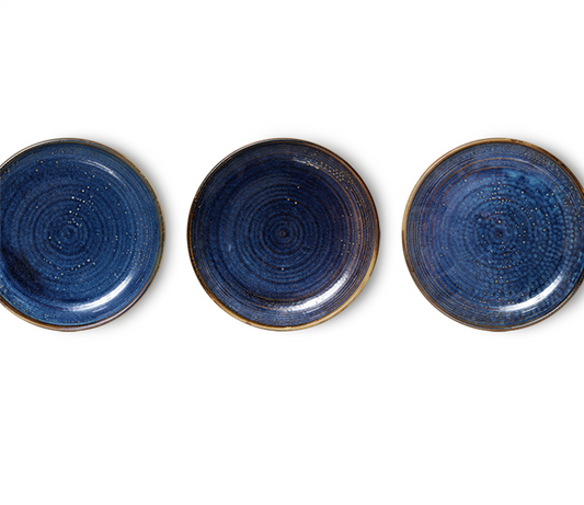 Chefs ceramics side plate rustic blue