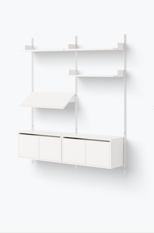 Living Shelf Cabinets Low w. Doors white/white