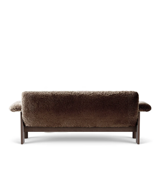 BRASILIA SOFA, SHEEPSKIN  SHARAH/ DARK STAINED OAK