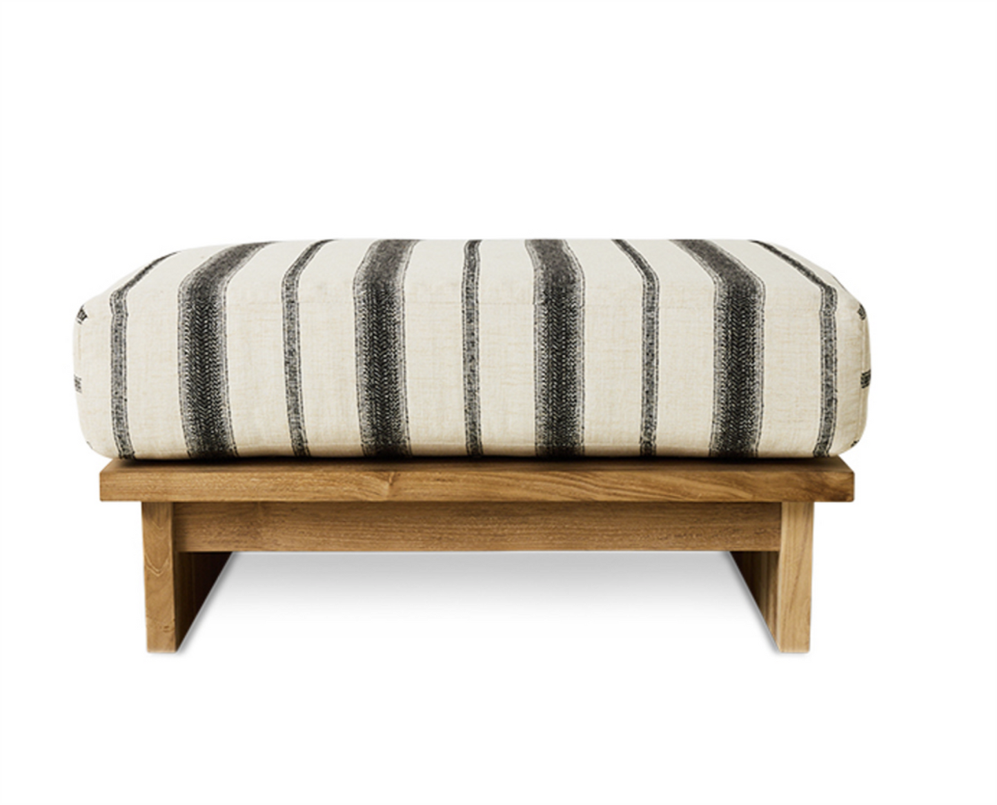 Outdoor Puff Teak Chalkstripe