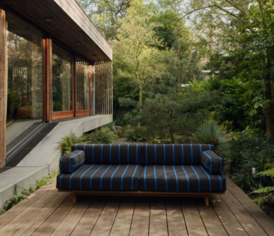 Outdoor Sofa Teak Burnt Sky