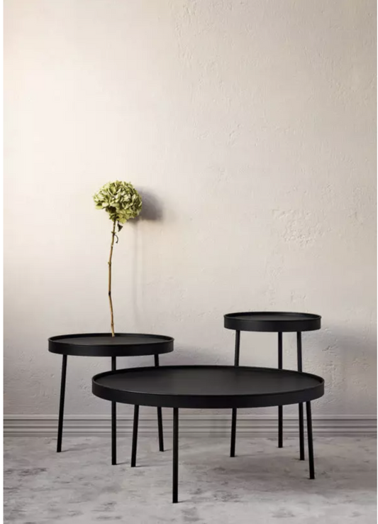 Stilk coffee table  black  Low /large ø 74 cm  h34 cm