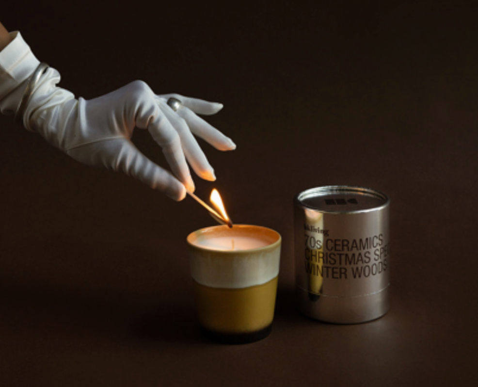 70s Christmas special winter woods duftlys I kopp