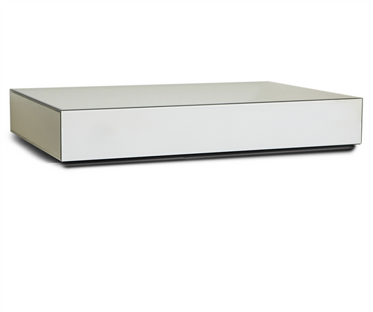 Mirror block coffee table clear, 80x120cm