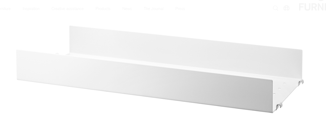 metal shelf high edge white 58x30
