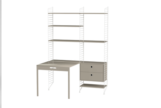 Workspace E White/Beige 140 cm
