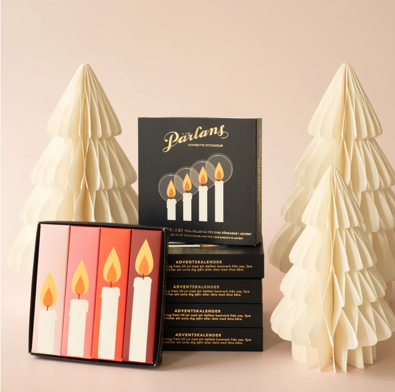 Adventskalender karamel med sjokolade i 4 biter