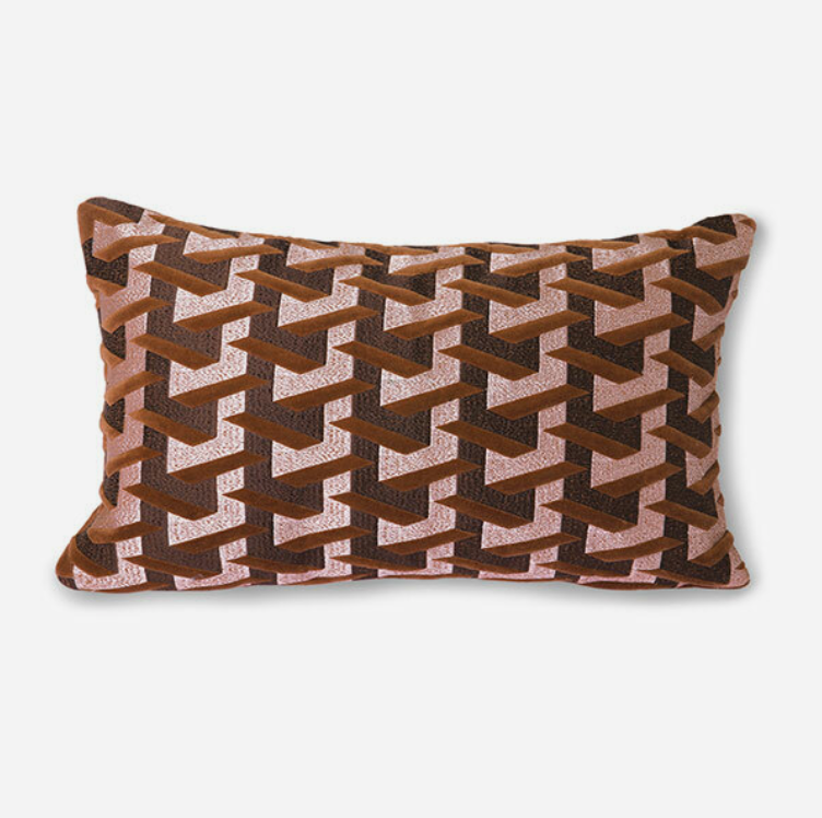 Geometric Cushion Bordeaux