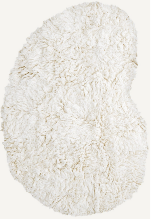 Residue Shaggy ullteppe Bone white 180x270 cm