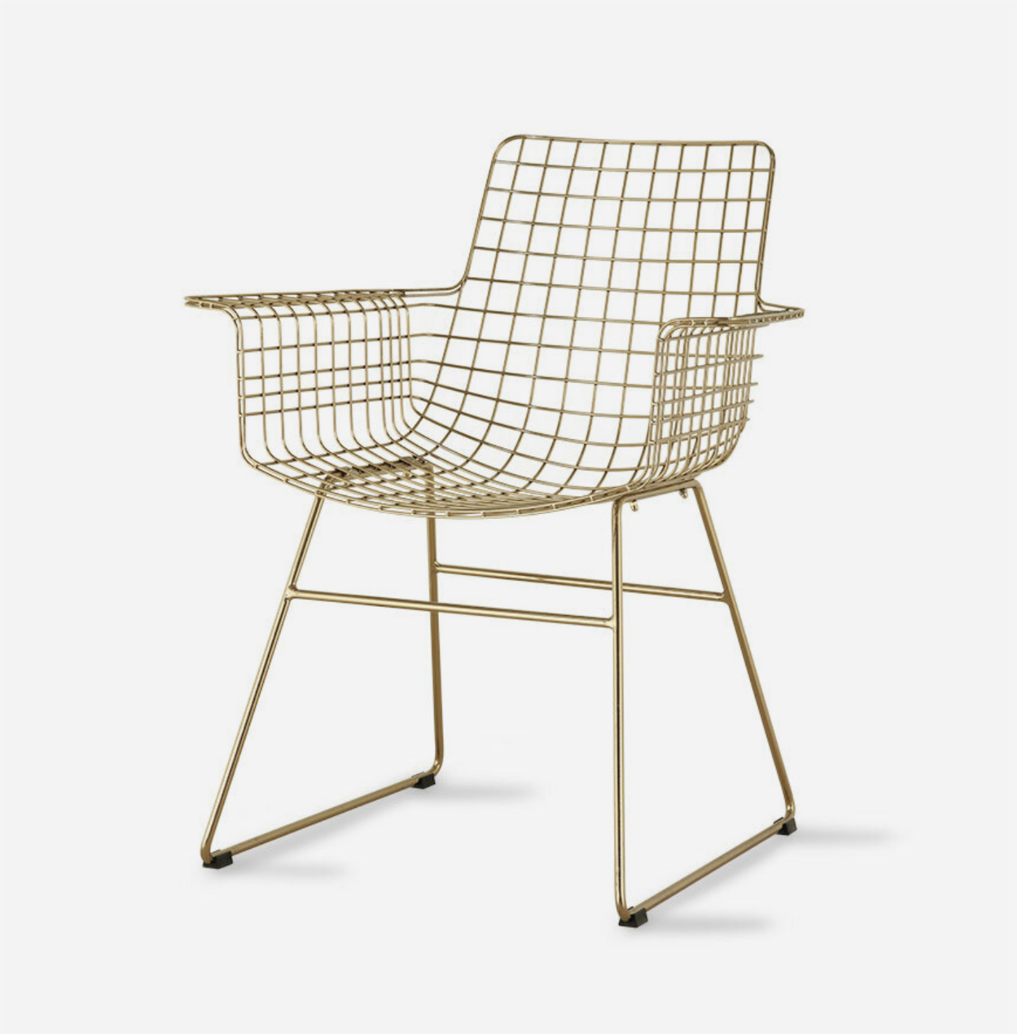 Brass metal wire chair 2pk spisestol m/armlen