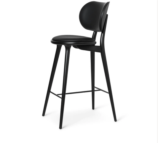 High stool backrest /black beech 74 cm